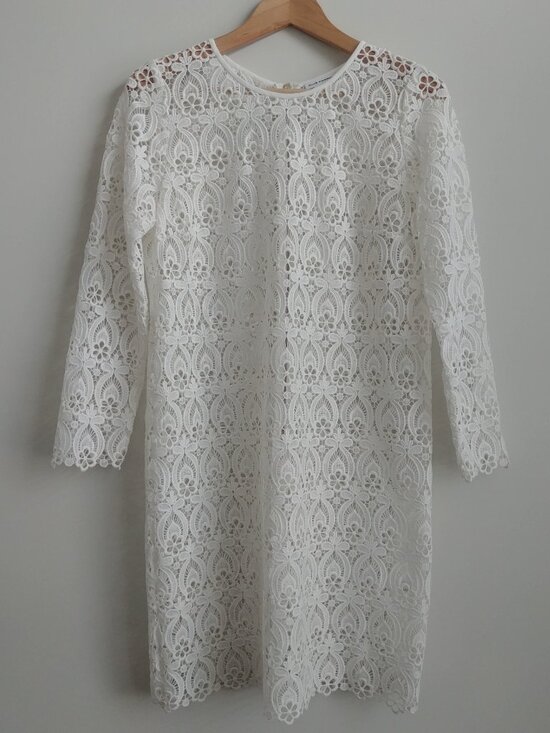 Club Monaco Dresses & Skirts - Club Monaco size 8 white cutout lace mini dress sheer